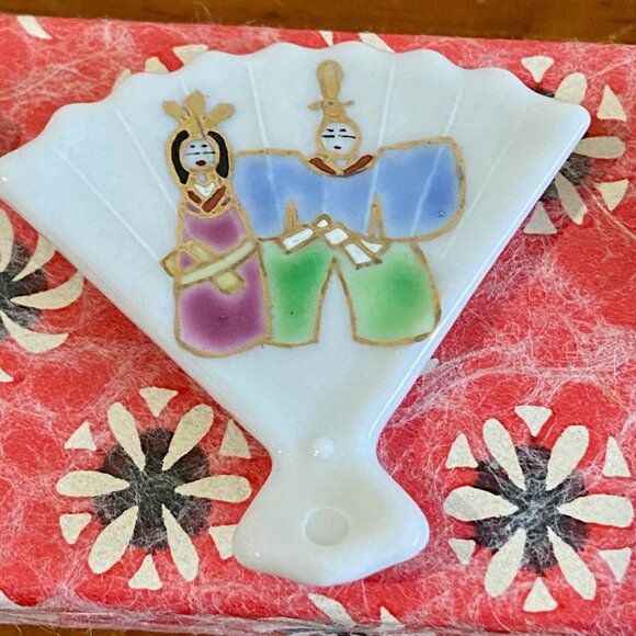 Set of 5 Vintage Porcelain Chopstick Rest w/box - Unused - Picture 3 of 12